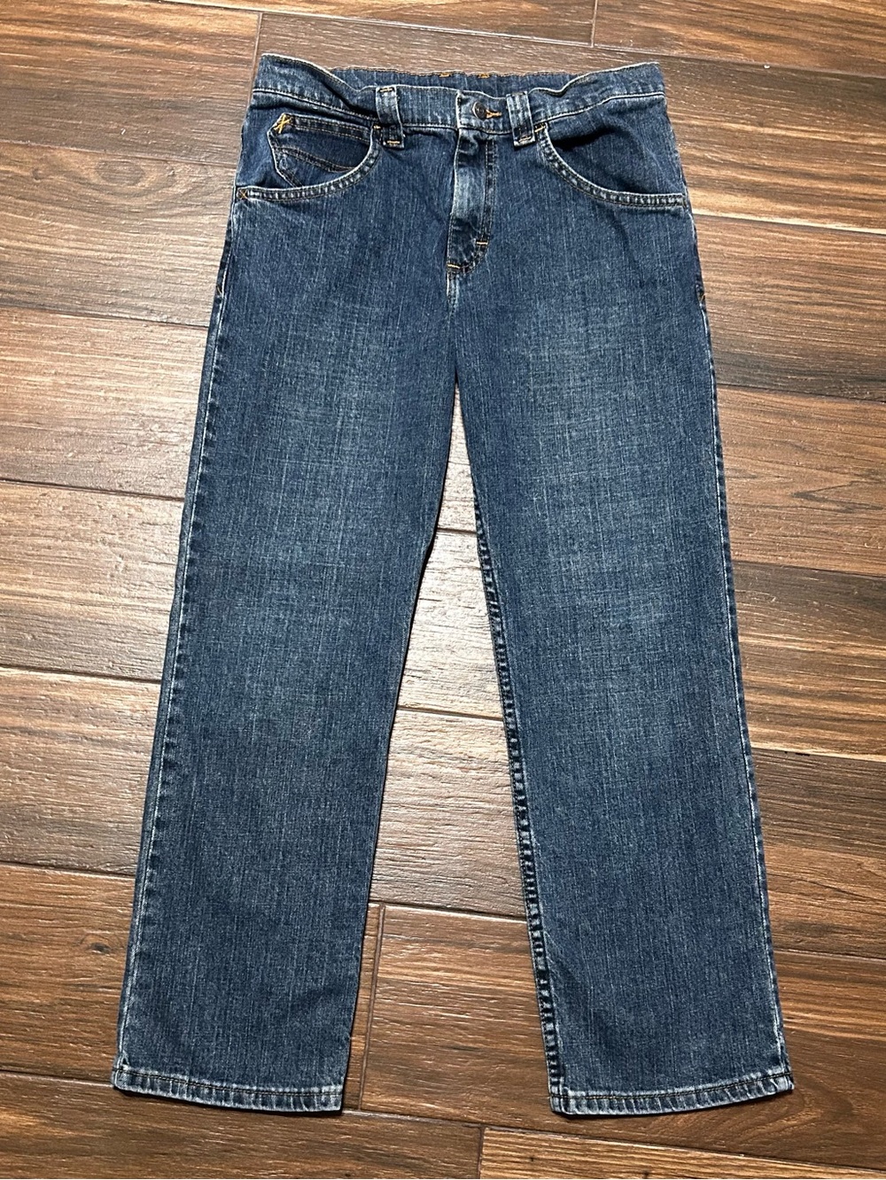 12 Husky Wrangler Boys Classic Straight Fit Jeans Medium Dark Wash